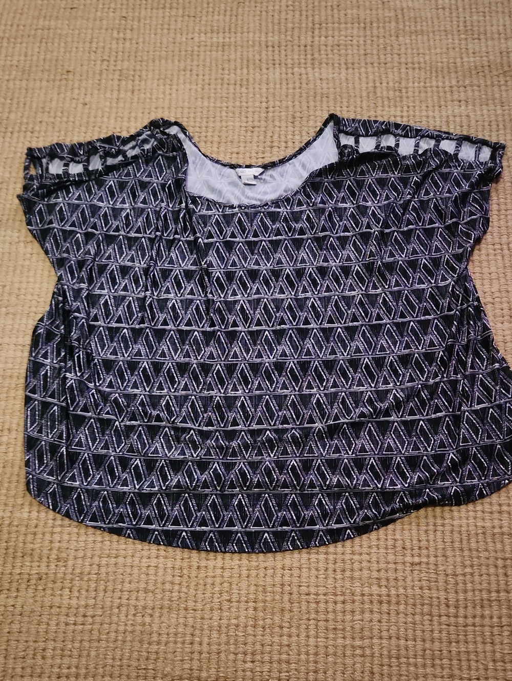 Cato Black & White Geometric Blouse